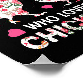 Nur ein Mädchen, das Hühner Niedliche Hühner-Blume Poster (Ecke)