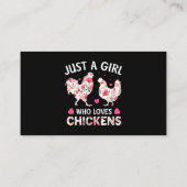 Nur ein Mädchen, das Hühner Niedliche Hühner-Blume Visitenkarte (Rückseite)