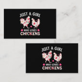 Nur ein Mädchen, das Hühner Niedliche Hühner-Blume Visitenkarte (Vorne/Hinten)