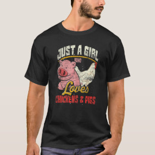 Nur ein Mädchen, das Hühner und Schweine liebt, Fa T-Shirt