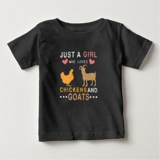 Nur ein Mädchen, das Hühner und Ziegen Liebe Baby T-shirt