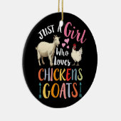 Nur ein Mädchen, das Hühner-Ziegen-Bauer Liebe Keramik Ornament (Rechts)