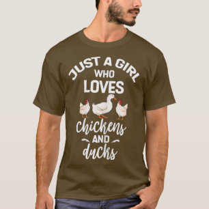 Nur ein Mädchen, das Hühnerenten ein Geschenk Lieb T-Shirt