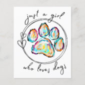 Nur ein Mädchen, das Hunde Liebe (Vorderseite)