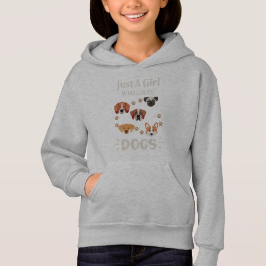 Nur ein Mädchen, das Hunde Liebe. Hoodie (Vorderseite)