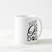 Nur ein Mädchen, das Hunde Liebe Kaffeetasse (VorderseiteRechts)