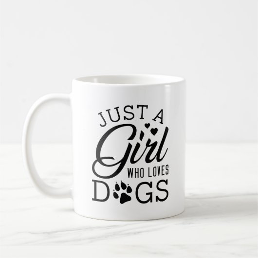 Nur ein Mädchen, das Hunde Liebe Kaffeetasse (Links)