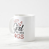 Nur ein Mädchen, das Hunde Liebe Kaffeetasse (Vorderseite Links)