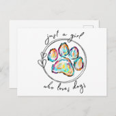 Nur ein Mädchen, das Hunde Liebe Postkarte (Vorne/Hinten)
