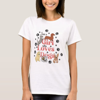 Nur ein Mädchen, das Hunde Liebe T-Shirt