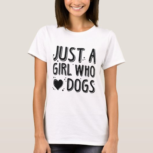 Nur ein Mädchen, das Hunde Liebe T-Shirt (Vorderseite)