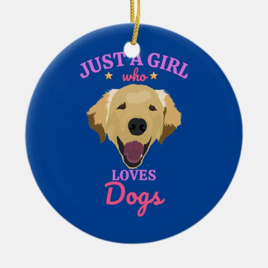 Nur ein Mädchen, das Hunde Lieben Hunde Hund Lover Keramik Ornament (Vorne)