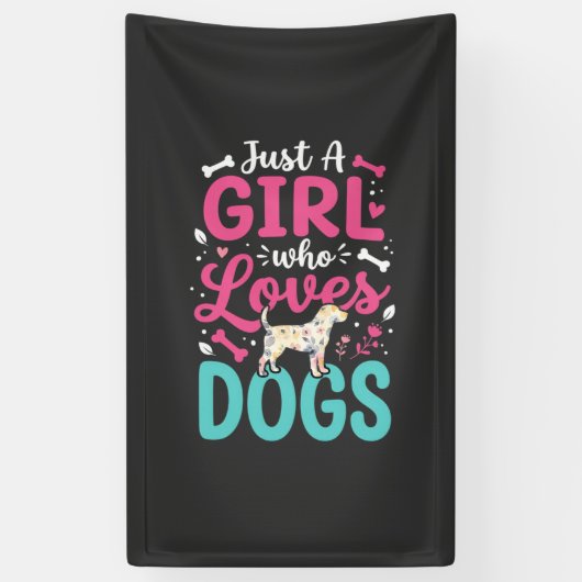Nur ein Mädchen das Hunde liebt Banner (Vertikal)