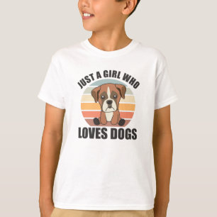 Nur ein Mädchen, das Hunde liebt Boxer Vintage Hun T-Shirt