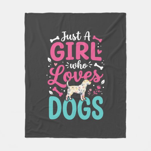 Nur ein Mädchen das Hunde liebt Fleecedecke (Vorderseite)