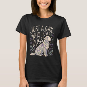 Nur Ein Mädchen, Das Hunde Liebt Floral Golden Ret T-Shirt