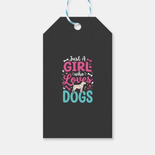 Nur ein Mädchen das Hunde liebt Geschenkanhänger (Vorderseite)