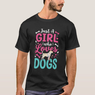 Nur ein Mädchen, das Hunde liebt T-Shirt