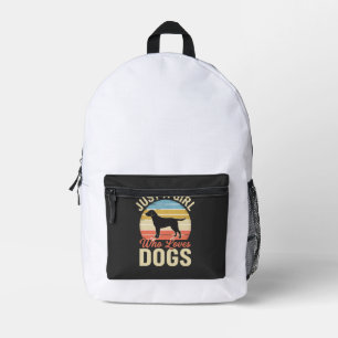 Nur ein Mädchen, das Hunde liebt, Vintage-Hundelie Bedruckter Rucksack
