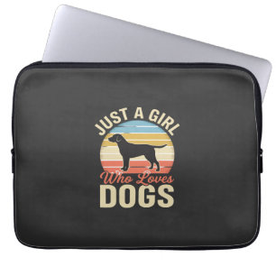 Nur ein Mädchen, das Hunde liebt, Vintage-Hundelie Laptopschutzhülle