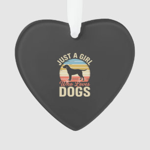 Nur ein Mädchen, das Hunde liebt, Vintage-Hundelie Ornament