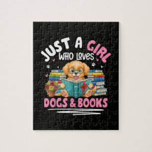 Nur ein Mädchen, das Hunde und Bücher liebt, zum L Puzzle