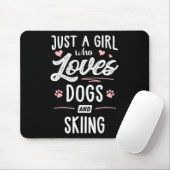 Nur ein Mädchen, das Hunde und Ski-Geschenke Liebe Mousepad (Mit Mouse)