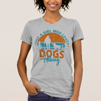 Nur ein Mädchen, das Hunde und Wandern Lieben T-Shirt