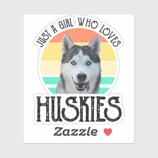 Nur ein Mädchen, das Huskies Liebe Aufkleber (Blatt)