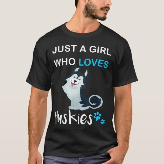 Nur ein Mädchen, das Huskies Liebe T-Shirt (Vorderseite)