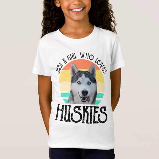 Nur ein Mädchen, das Huskies Liebe T-Shirt (Vorderseite)