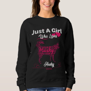 Nur ein Mädchen, das Husky Husky Herz Lieben für L Sweatshirt