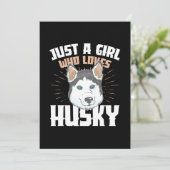 Nur ein Mädchen, das Husky Liebe Einladung (Stehend Vorderseite)