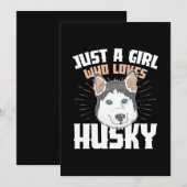 Nur ein Mädchen, das Husky Liebe Einladung (Vorne/Hinten)