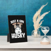 Nur ein Mädchen, das Husky Liebe Fotoplatte (Seite)