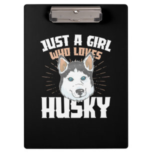 Nur ein Mädchen, das Husky Liebe Klemmbrett