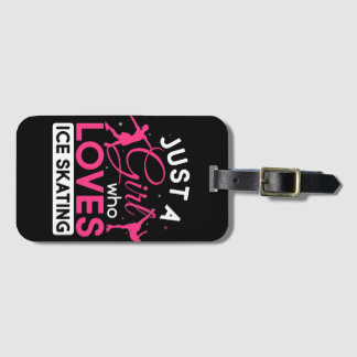 Nur ein Mädchen, das Ice-Skaten-Liebe  Skate Gepäckanhänger