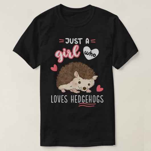 Nur ein Mädchen, das Igel Liebe T-Shirt (Design vorne)