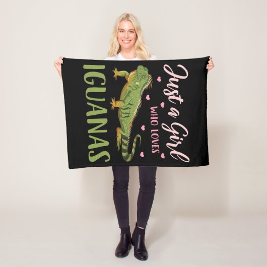 Nur ein Mädchen, das Iguanas Liebe Fleecedecke (Beispiel)