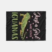 Nur ein Mädchen, das Iguanas Liebe Fleecedecke (Vorderseite (Horizontal))