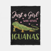Nur ein Mädchen, das Iguanas Liebe Fleecedecke (Vorderseite)