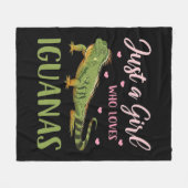Nur ein Mädchen, das Iguanas Liebe Fleecedecke (Vorderseite (Horizontal))