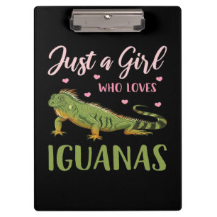 Nur ein Mädchen, das Iguanas Liebe Klemmbrett