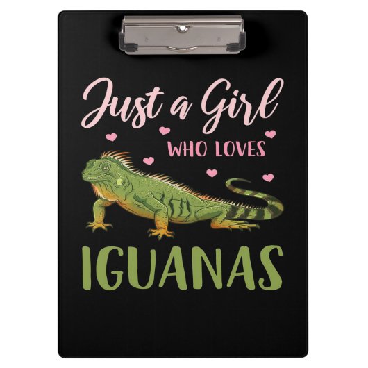Nur ein Mädchen, das Iguanas Liebe Klemmbrett (Vorderseite)
