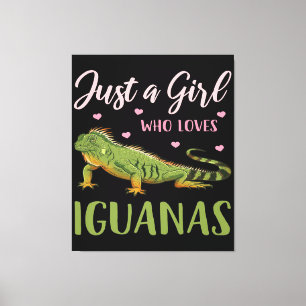 Nur ein Mädchen, das Iguanas Liebe Leinwanddruck