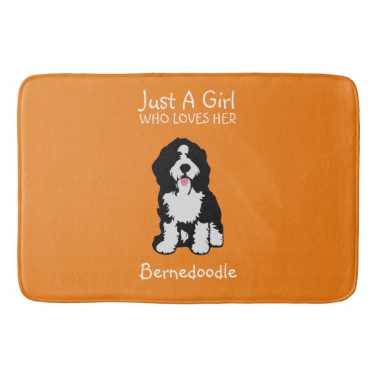 Nur ein Mädchen, das ihr Bernedoodle Liebe Badematte (Vorderseite)