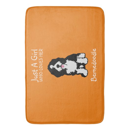 Nur ein Mädchen, das ihr Bernedoodle Liebe Badematte (Vorderseite Vertikal)