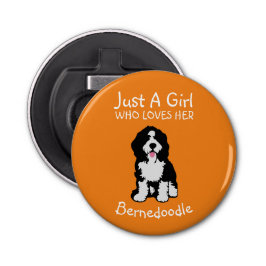 Nur ein Mädchen, das ihr Bernedoodle Liebe Flaschenöffner