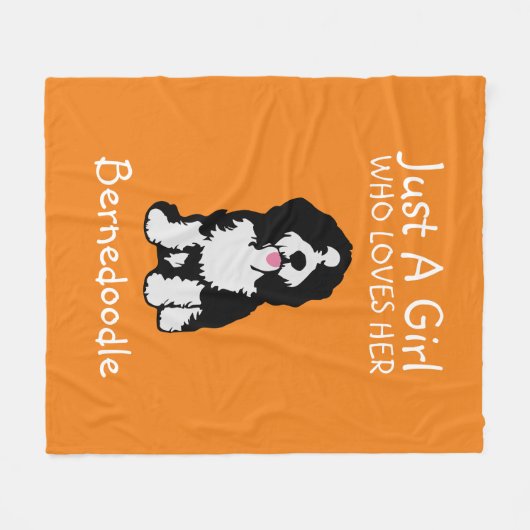 Nur ein Mädchen, das ihr Bernedoodle Liebe Fleecedecke (Vorderseite (Horizontal))
