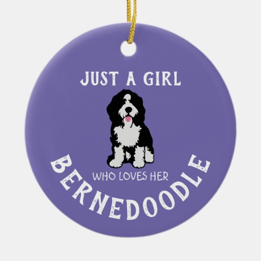 Nur ein Mädchen, das ihr Bernedoodle Liebe Keramik Ornament (Vorne)